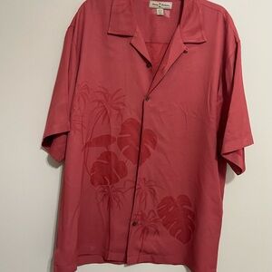 Tommy Bahama Dusty Rose  Silk Shirt ~ Size Large~ Resort or Tropical wear